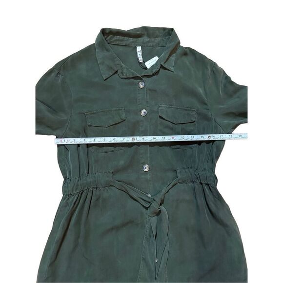 NWT Zara Army Green Women's Lyocell Shirt Dress Sz M - Picture 5 of 12